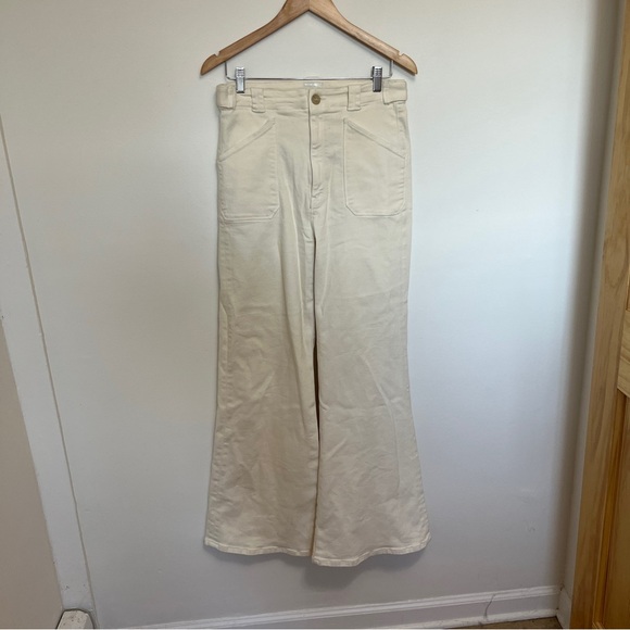MOTHER Denim The Elbow Grease Roller Sneak Antique White Wide Leg Jean Size 29 - Picture 3 of 8